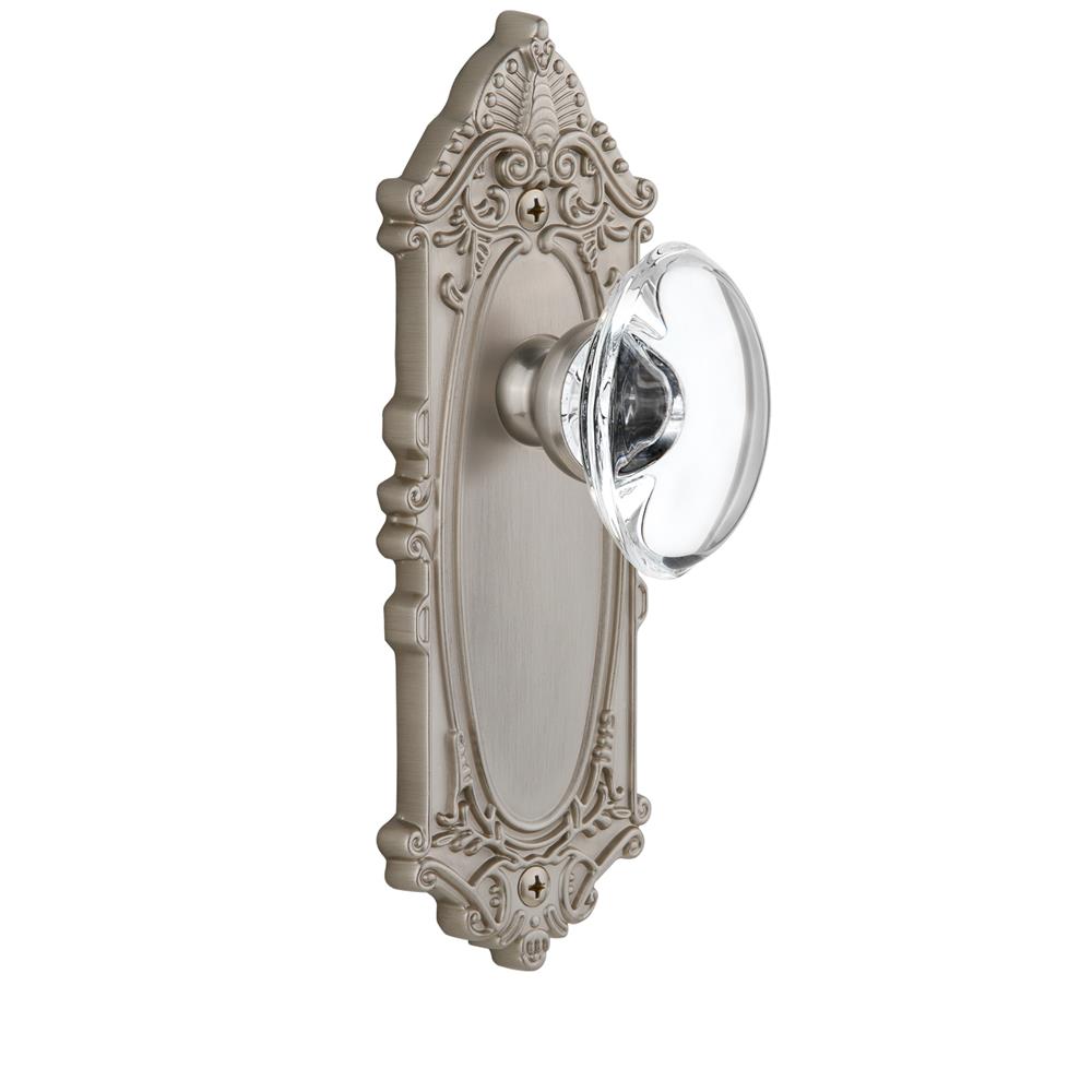 Grandeur by Nostalgic Warehouse GVCPRO Passage Knob - Grande Victorian Plate with Provence Crystal Knob in Satin Nickel